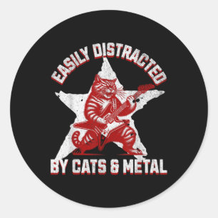 Sticker Rond Chats Et Fan Métal Musique Metalhead Heavy Rock St