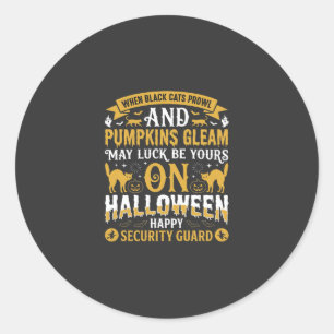 Sticker Rond Chats noirs et citrouilles de Halloween Garde de s