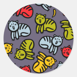 Sticker Rond Chats plus bananes