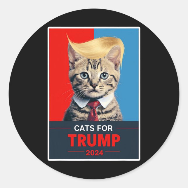 Sticker Rond Chats Pour L'Élection Trump 2024 1 (Devant)