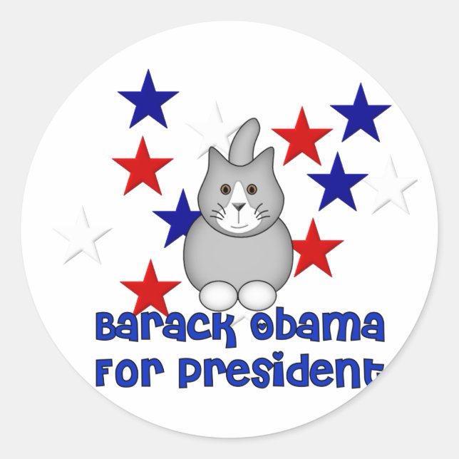 Sticker Rond Chats Pour Obama (Devant)