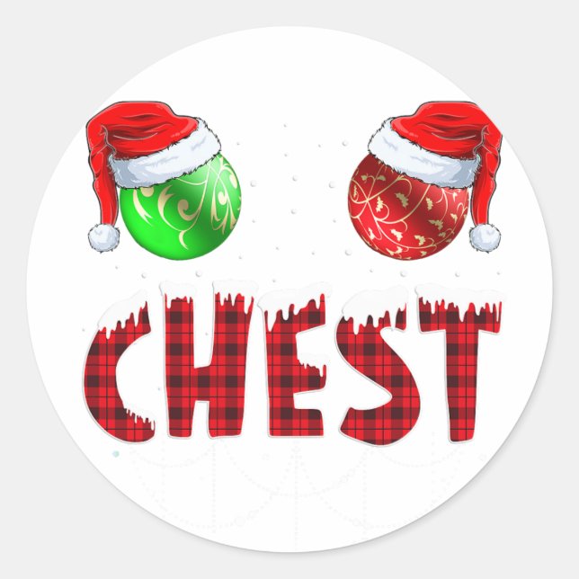Sticker Rond Chats pour tous Noël Chat Drôle Xmas Femmes (Devant)