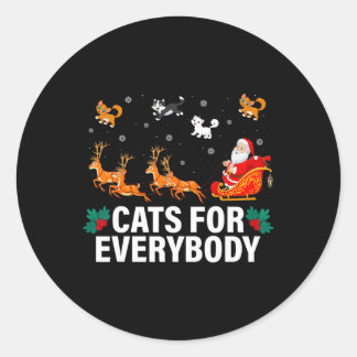 Sticker Rond Chats Pour Tous Noël Chat Fun Xmas Femmes Sa