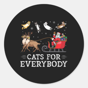 Sticker Rond Chats Pour Tous Noël Chat Fun Xmas Femmes Sa