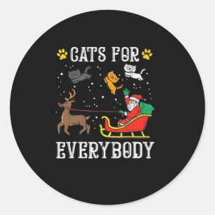 Sticker Rond Chats Pour Tout Le Monde Père Noël Fun Men Enfants