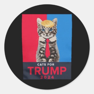 Sticker Rond Chats Pour Trump 2024 Drôle Tee Pour Vance Trump 2