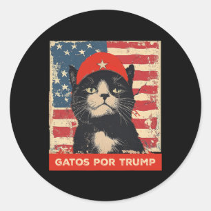 Sticker Rond Chats Pour Trump Espagnol Drôle Chat Politique Sou