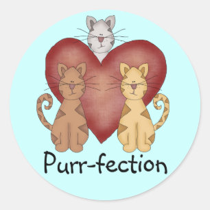 Sticker Rond Chats Purr-fection Tshirts et cadeaux
