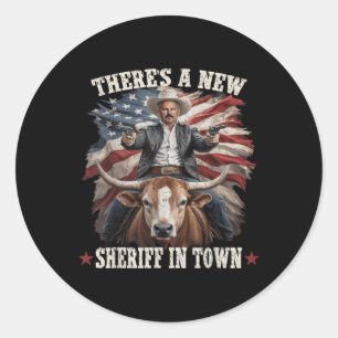 Sticker Rond Chaud Chad Bianco Cowboy Bianco Pour Le Gouverneme