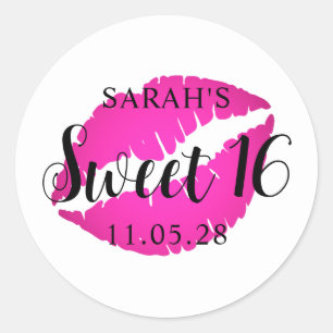 Sticker Rond Chaud rose Ombre Lipstick Sweet 16