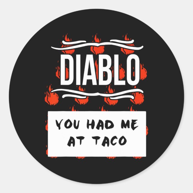 Sticker Rond CHAUD SAUCES Groupe Halloween DIABLO SAUCE Vous M' (Devant)