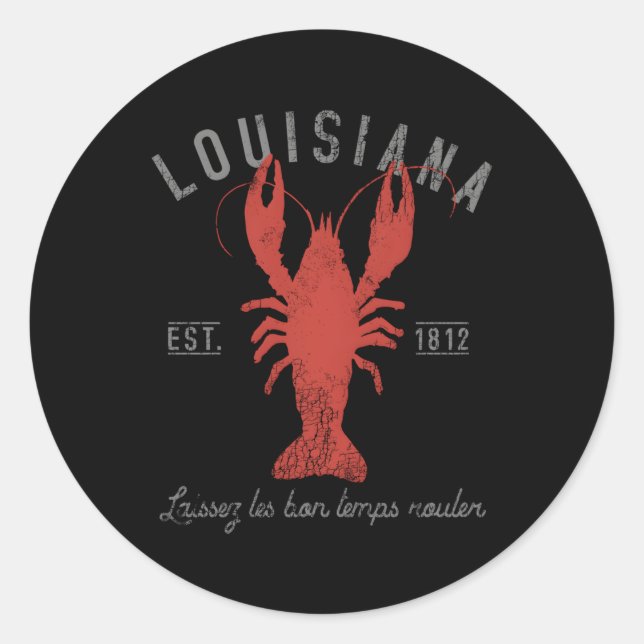Sticker Rond Chaudière à langouste Louisiane Laissez Les Bon Te (Devant)