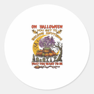Sticker Rond Chaudière de chat de fantôme de citrouilles Devene