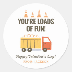 Sticker Rond Chaudière de construction Camion pour enfants Sall