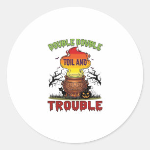 Sticker Rond Chaudière Double Travail Problème Halloween Chat N