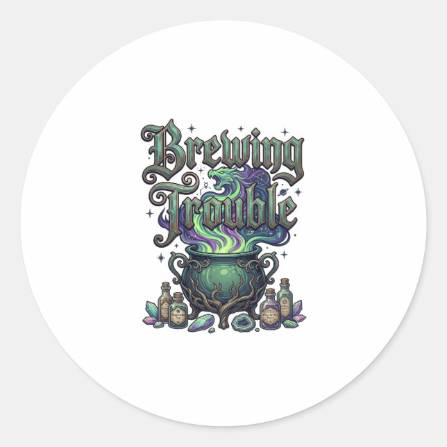 Sticker Rond Chaudière Dragon de l'Emmerdement Cristaux d'Alchi (Devant)