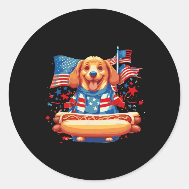 Sticker Rond Chauds saucisses de chien Frank Day Nourriture sar (Devant)
