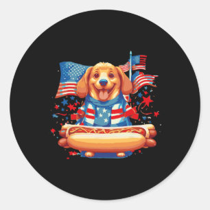 Sticker Rond Chauds saucisses de chien Frank Day Nourriture sar
