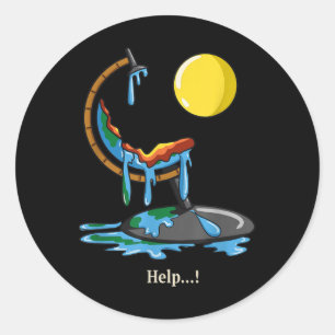 Sticker Rond Chauffage anti-sol Changement climatique Pro Natur