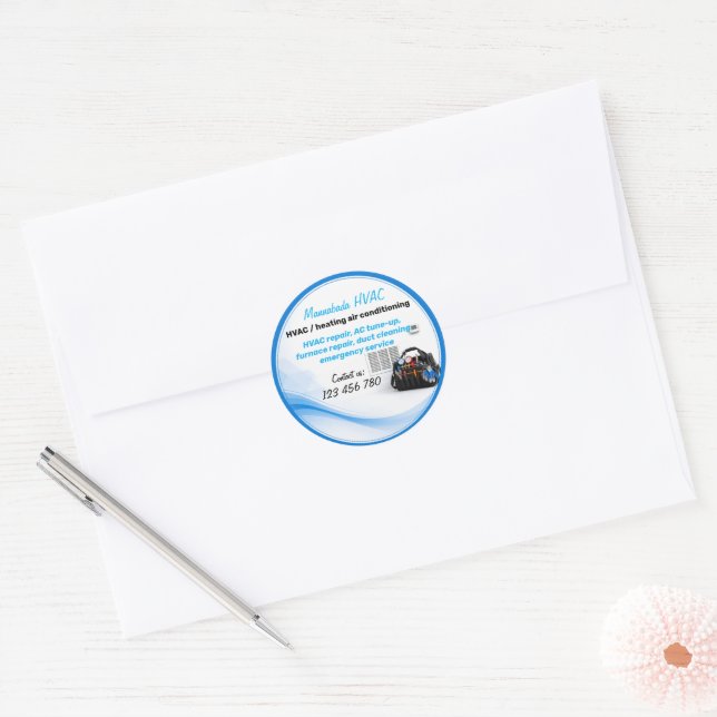 Sticker Rond Chauffage Climatisation CVC (Enveloppe)