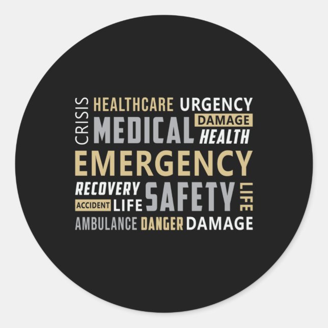 Sticker Rond Chauffeur d'ambulance Paramètre Travail pilote d'u (Devant)