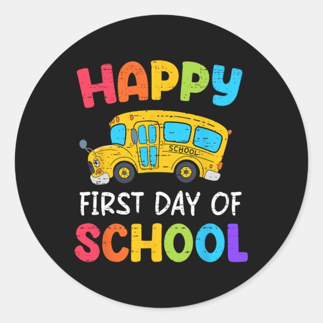 Sticker Rond Chauffeur de bus premier jour d'école retour à l'é (Devant)