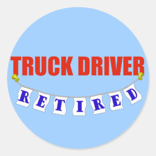 Sticker Rond Chauffeur de camion retraité