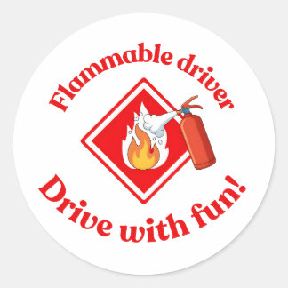 Sticker Rond Chauffeur Inflammable Camionneur Art - Téléchargem