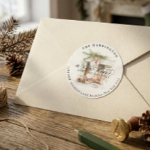 Chaussette de Noël Une nouvelle maison Calligraphi