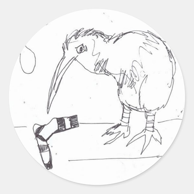 Sticker Rond chaussette d'oiseau (Devant)