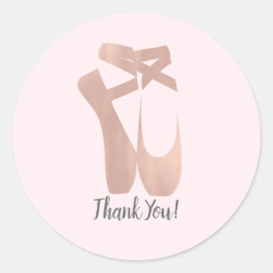 Sticker Rond Chaussons de Ballet Roses Danseuse Classique Faveu