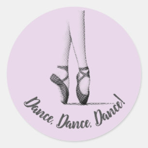 Sticker Rond Chaussons de ballet - Thème de danse - Lilac Custo