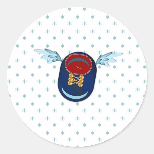 Sticker Rond Chaussure à ailettes dessin animé mignon (Devant)