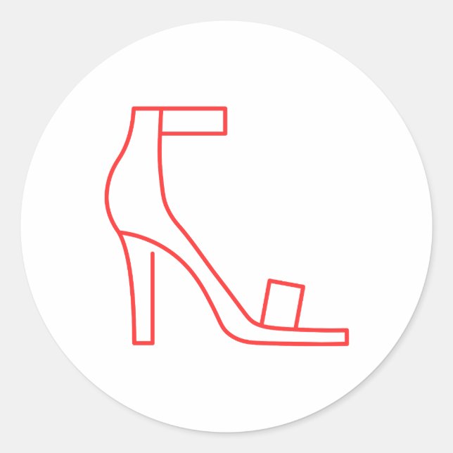 Sticker Rond Chaussure bracelet rouge (Devant)
