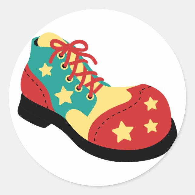 Sticker Rond Chaussure clown (Devant)