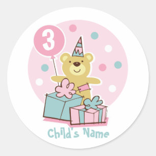 Sticker Rond Chaussure d'anniversaire Teddy Bear - Customisé