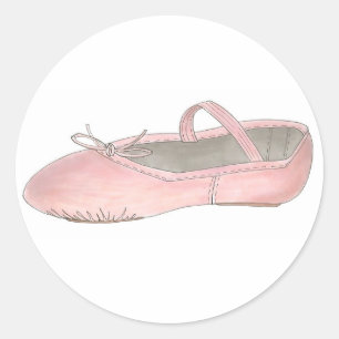 Sticker Rond Chaussure de ballet rose Chaussure Ballerina Class