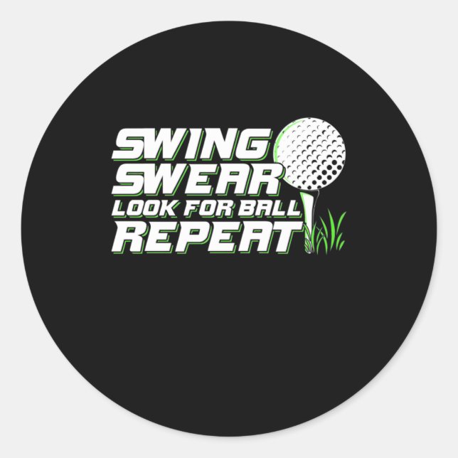Sticker Rond Chaussure De Golfeur Chercher La Boule (Devant)