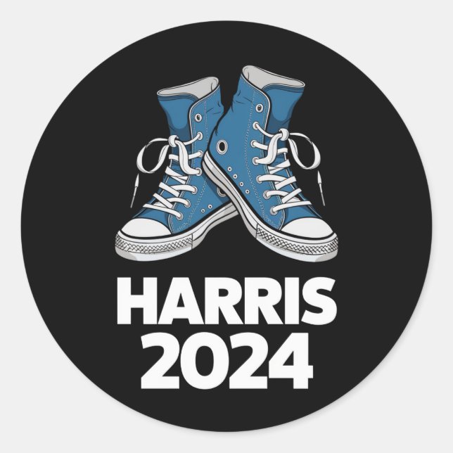 Sticker Rond Chaussure de vote pour la présidente Kamala HARRIS (Devant)