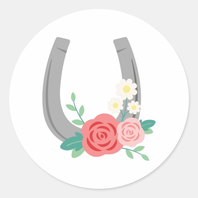 Sticker Rond Chaussure Florale Horse (Devant)
