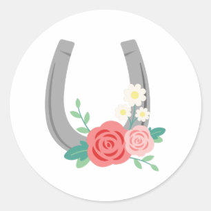 Sticker Rond Chaussure Florale Horse