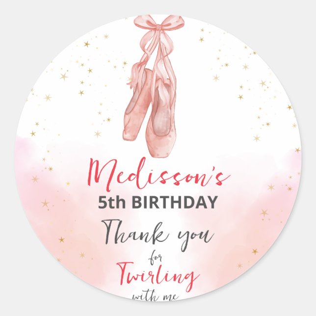 Sticker Rond Chaussures Ballerina Pink Ballet pour (Devant)