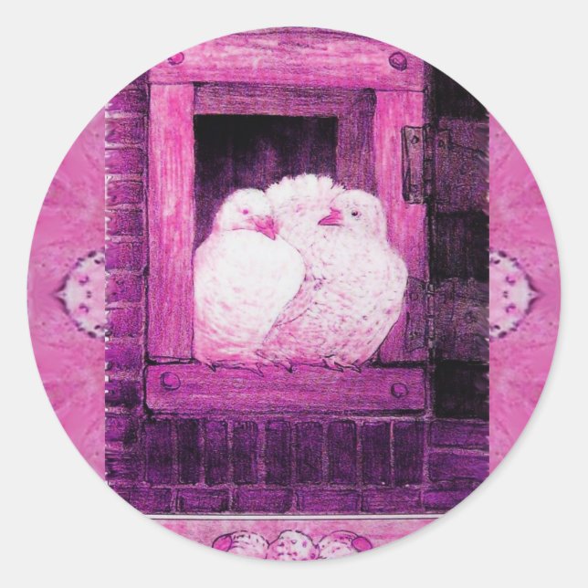 Sticker Rond CHAUSSURES BLANCHES À LA FENÊTRE noir et blanc (Devant)