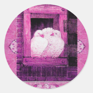 Sticker Rond CHAUSSURES BLANCHES À LA FENÊTRE noir et blanc