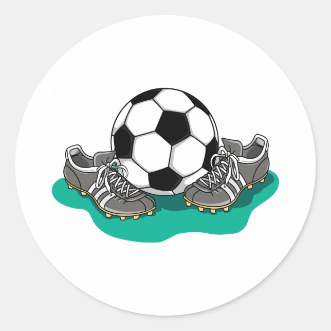 Sticker Rond Chaussures de balle de football (Devant)