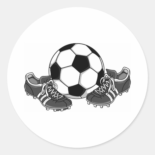 Sticker Rond Chaussures de balle de football (Devant)