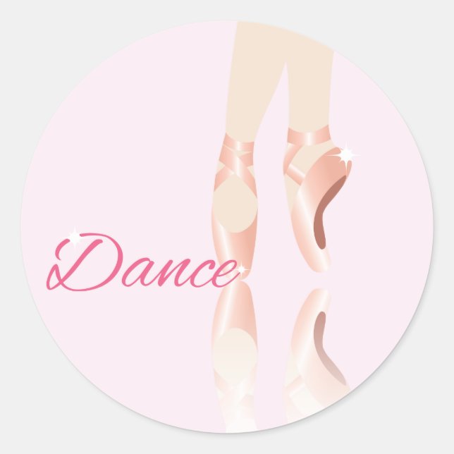 Sticker Rond Chaussures de ballet de danse (Devant)