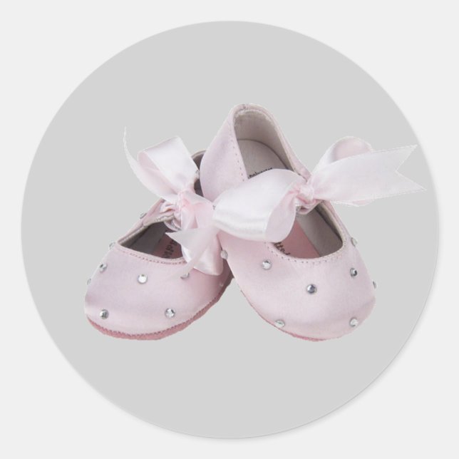 Sticker Rond Chaussures de ballet rose pour bébé (Devant)