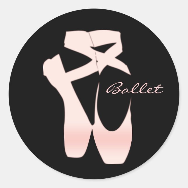 Sticker Rond Chaussures de Ballet Rose Soft Gradient Personnali (Devant)