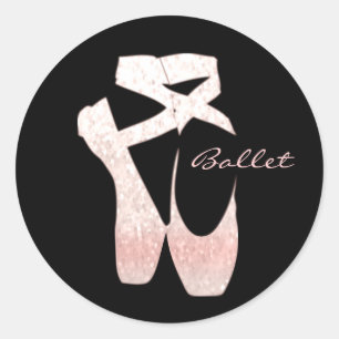 Sticker Rond Chaussures de Ballet Rose Soft Gradient Personnali
